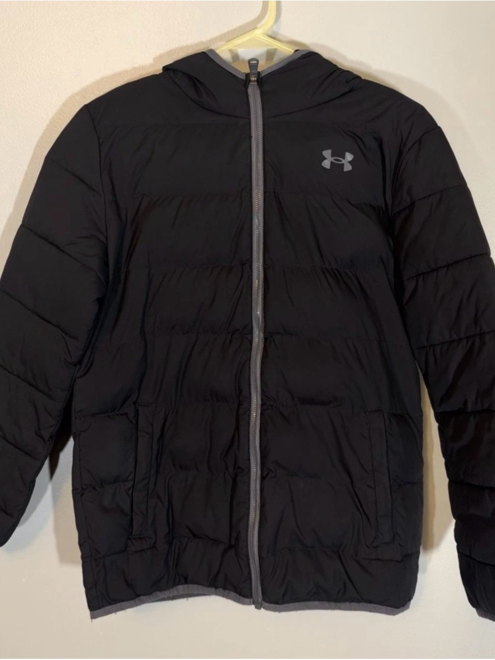 Under Armour Black Hooded Kids Puffer Jacket